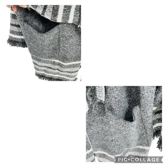 Anthropologie SaturdaySunday Portland Collar Gray Sweater/Cardigan w/Fringe - Picture 7 of 14